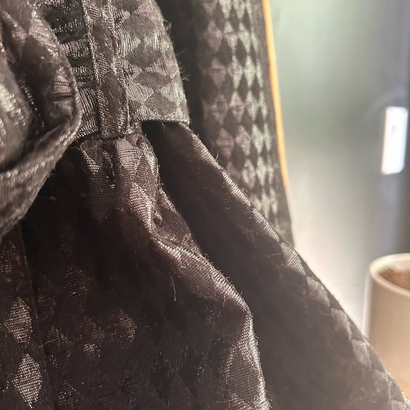 Y2K Candie's Glossy Black Houndstooth Trench Coat M - Picture 6 of 16